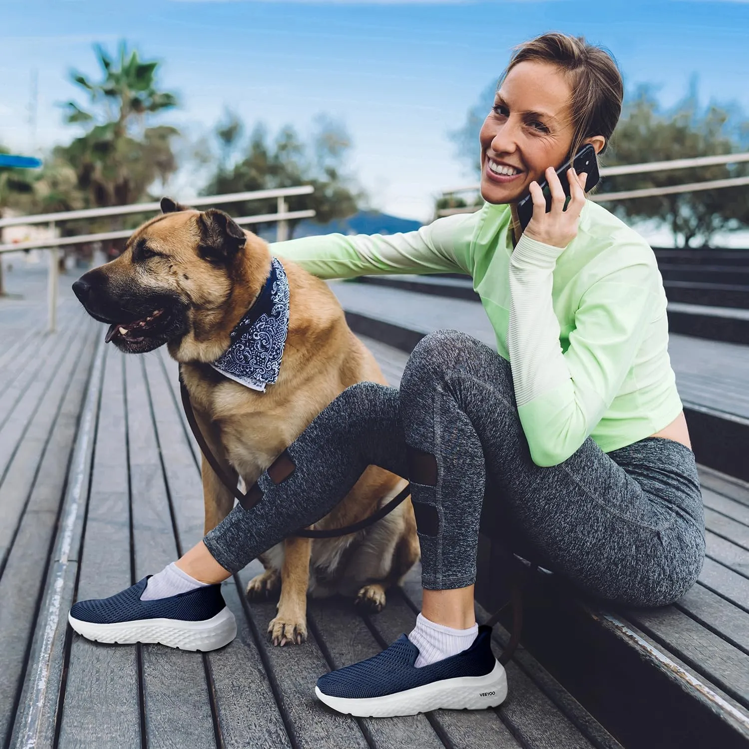 VEEYOO ZURIN Womens Slip On Walking Shoes with Arch Support,Lightweight No Lace Sneakers,Non Slip Breathable Tennis Shoes,Casual Travel Work Shoes