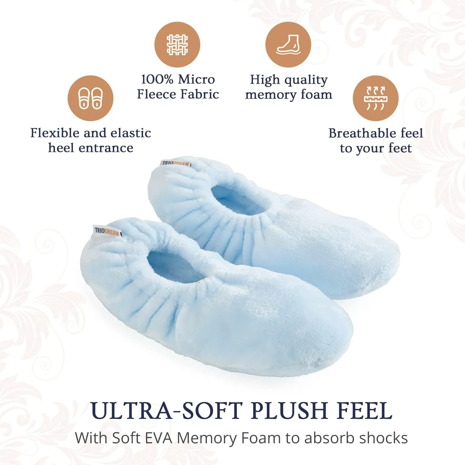 Velvet Plush Memory Foam Warm Slipper Socks For Women | Non-Slip One Size Fuzzy Socks For Women | Ultra Plush and Cozy Warmth Collection