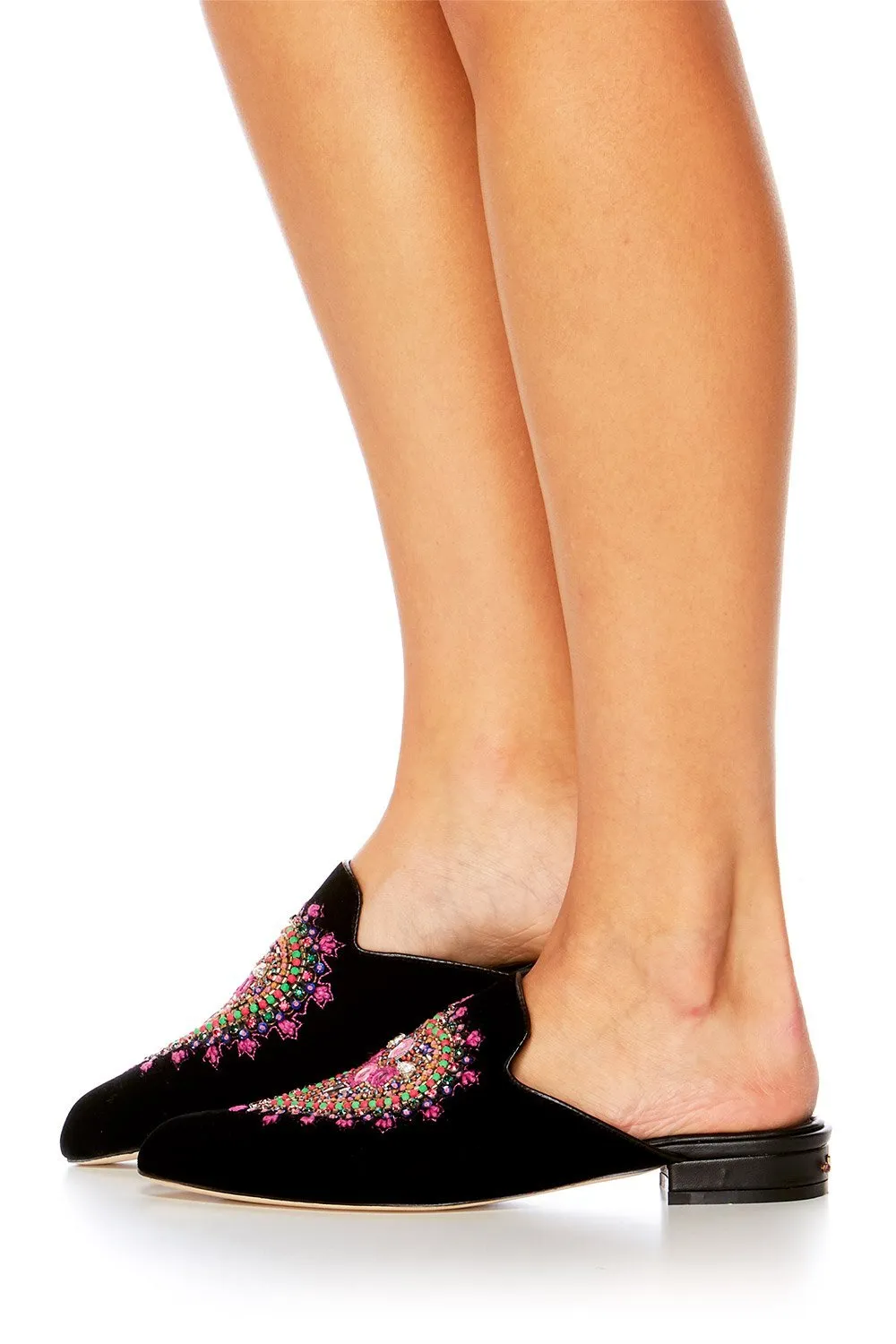 VELVET SLIPPER BLACK