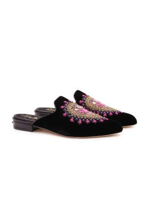 VELVET SLIPPER BLACK