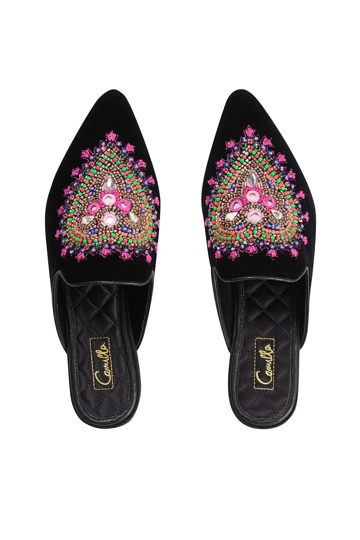 VELVET SLIPPER BLACK