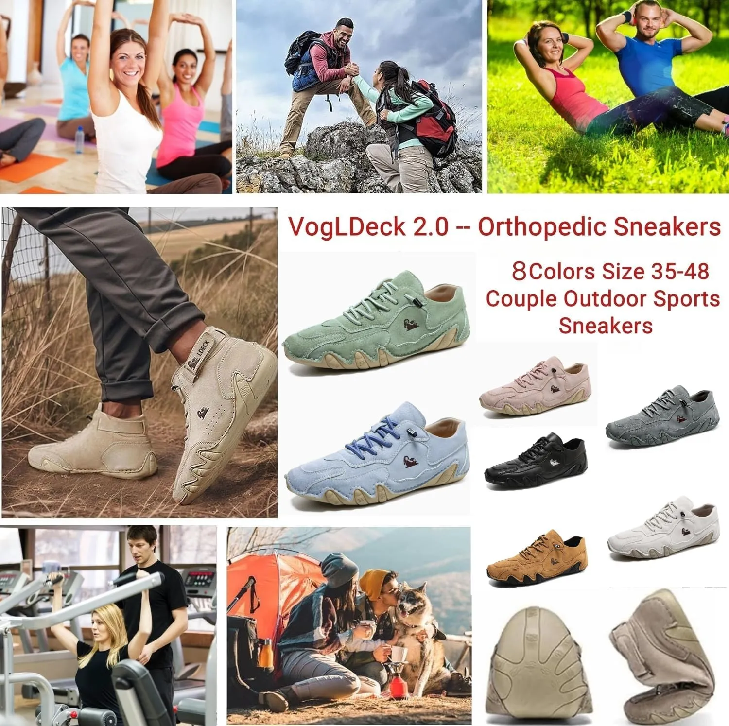 Vogany Shoes Orthopedic Sneakers for Women and Men, Vogldeck 2.0 - Waterproof and Breathable Lightweight Outdoor Sneakers