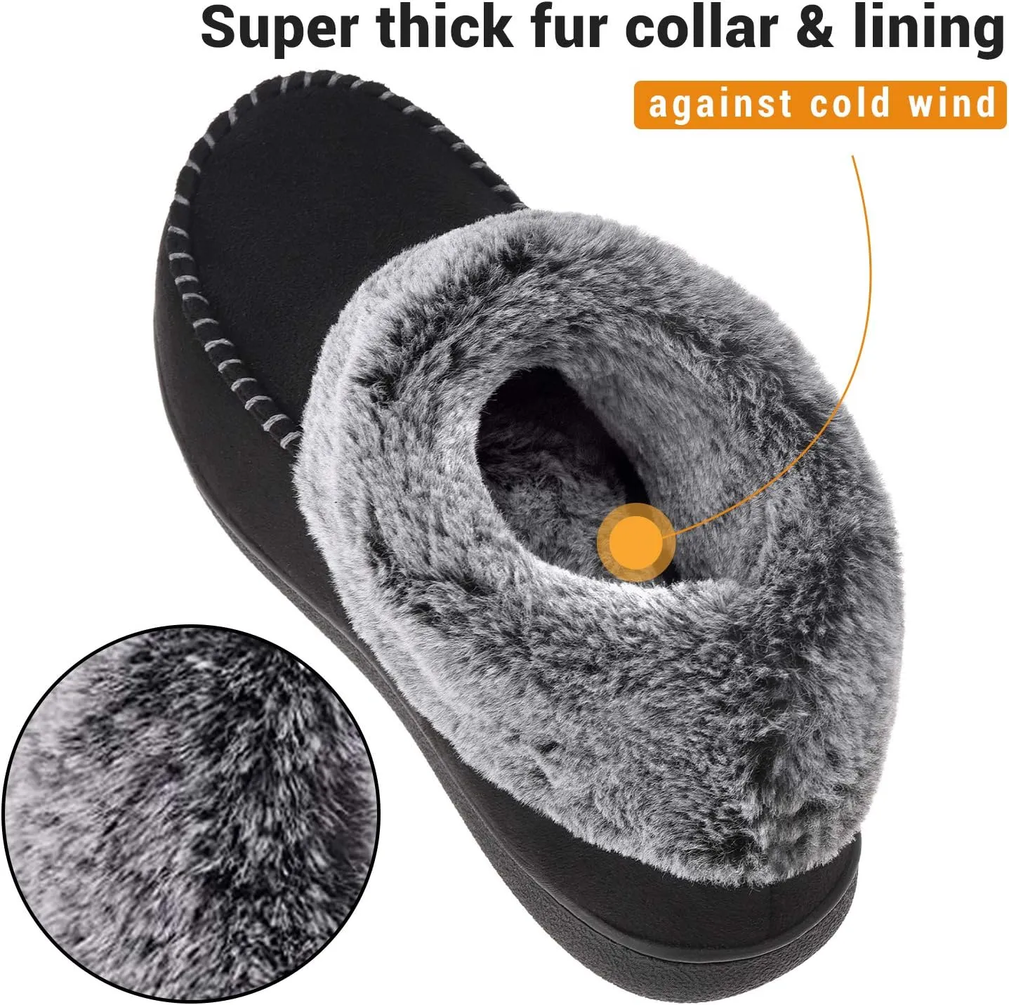 VONMAY Women's Bootie Slippers Suede Moccasin Boots Fuzzy Plush Faux Fur House Shoes Winter Warm Memory Foam Non-slip Indoor Outdoor