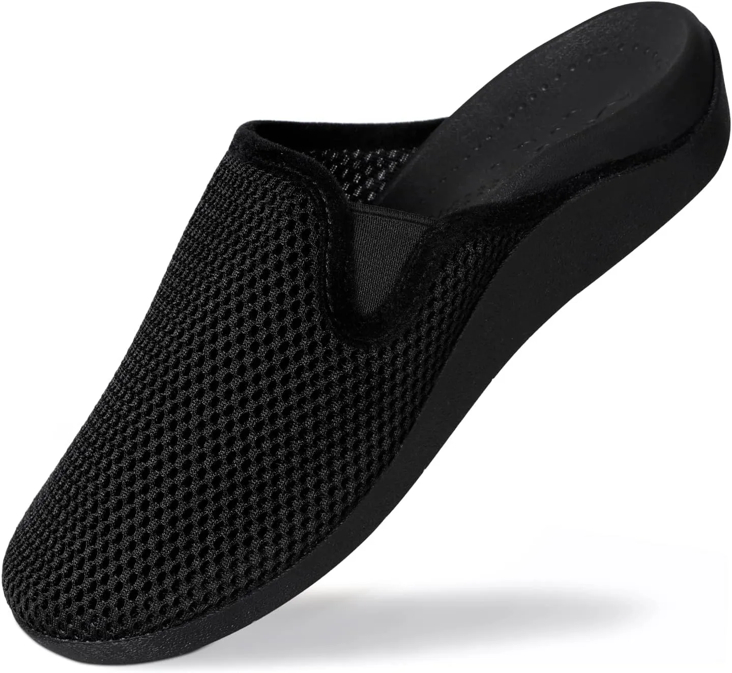 V.Step Breathable Mesh Orthopedic Slippers with Arch Support for Women Men Plantar Fasciitis Orthotic Slip On Mules Indoor Outdoor House Shoes, Black