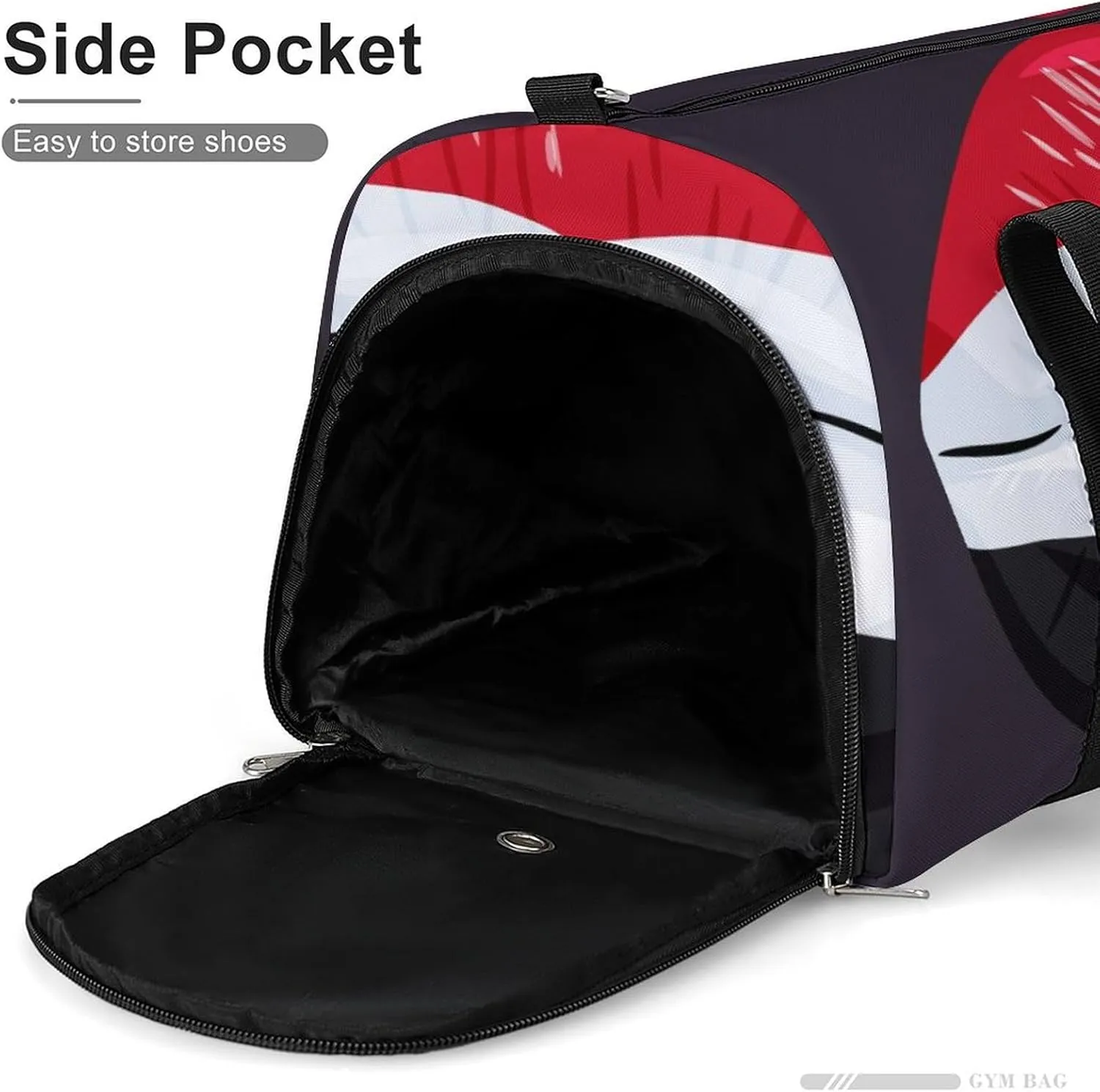 Waterproof Egypt Flag Lips Duffel Bag with Shoe Compartment Lightweight Travel Gym Bag