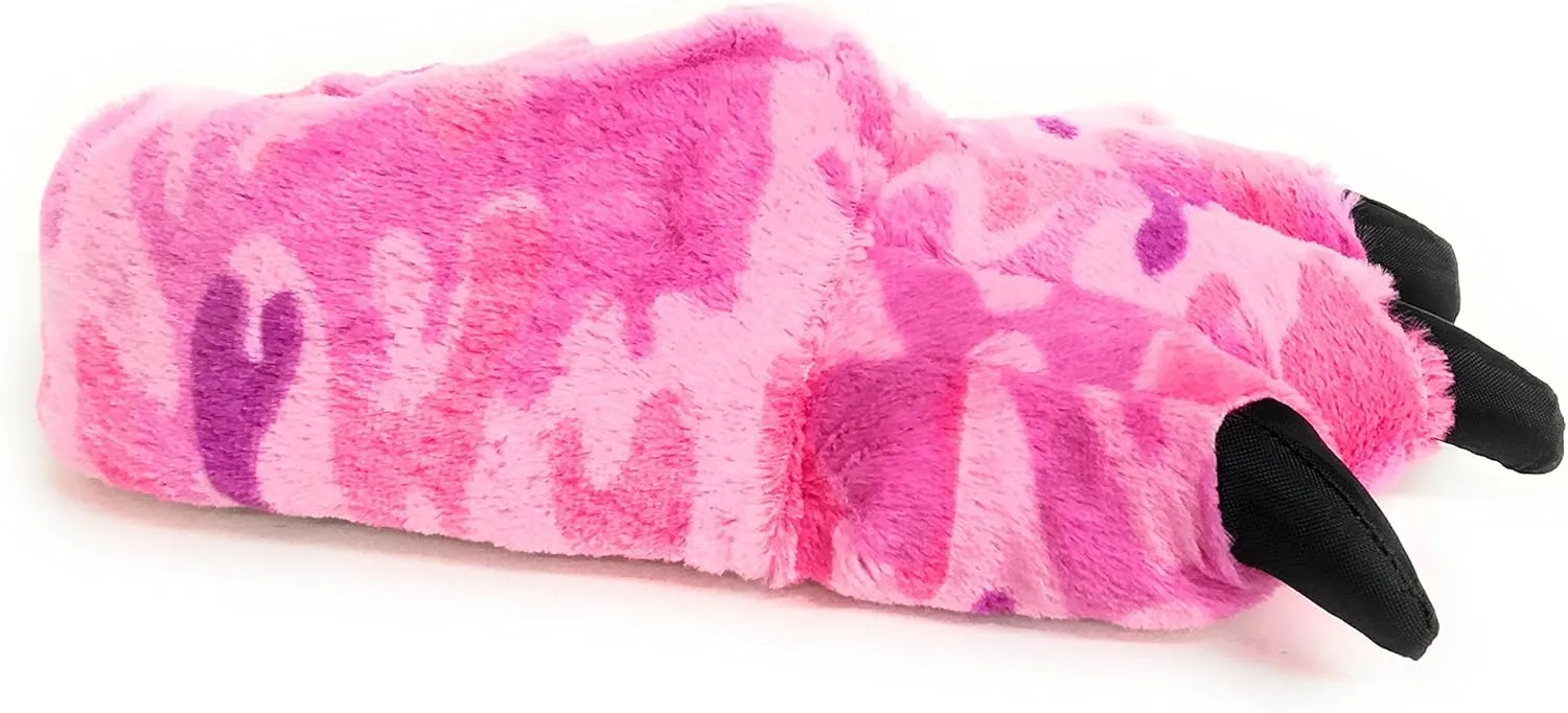 Wild Ones Furry Animal Claw Slippers for Toddlers, Kids and Adults