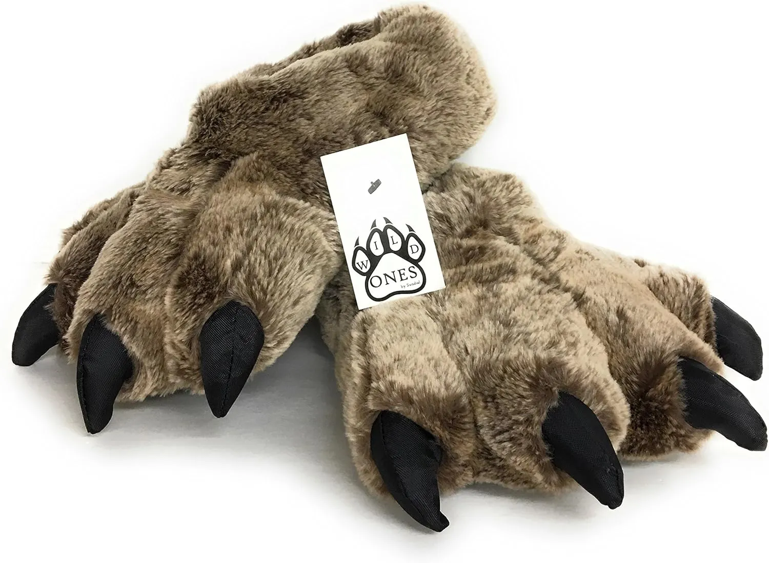 Wild Ones Furry Animal Claw Slippers for Toddlers, Kids and Adults