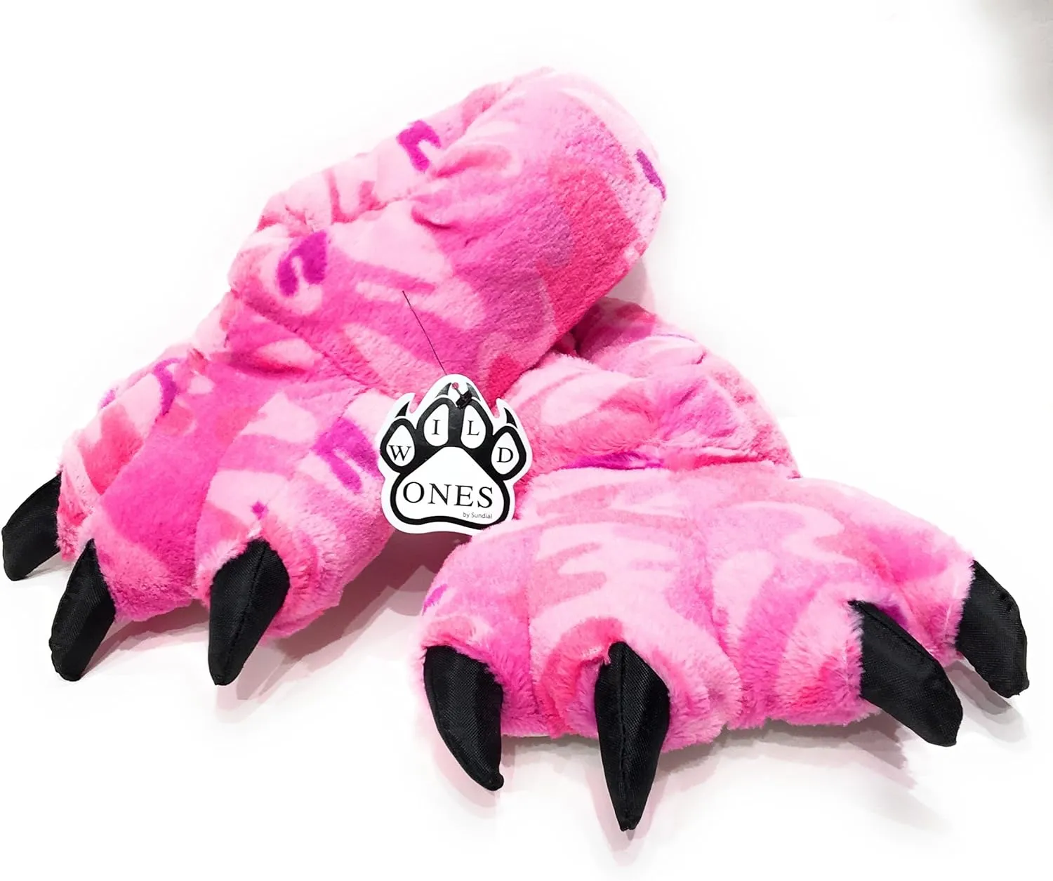 Wild Ones Furry Animal Claw Slippers for Toddlers, Kids and Adults