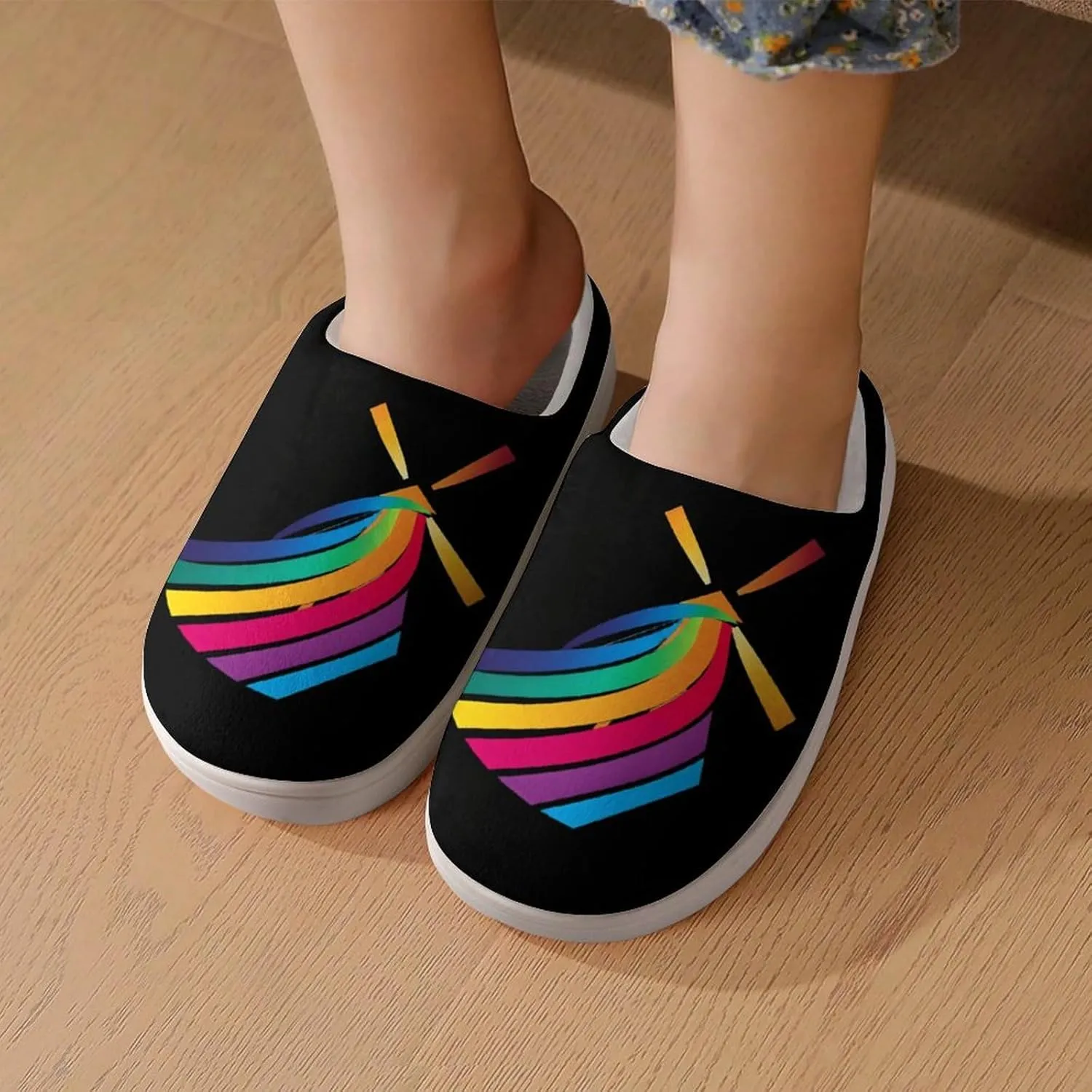 Winds of Change Rainbow Cute Cotton Slippers Anti-slip House Shoes Funny Slipper Indoor Outdoor