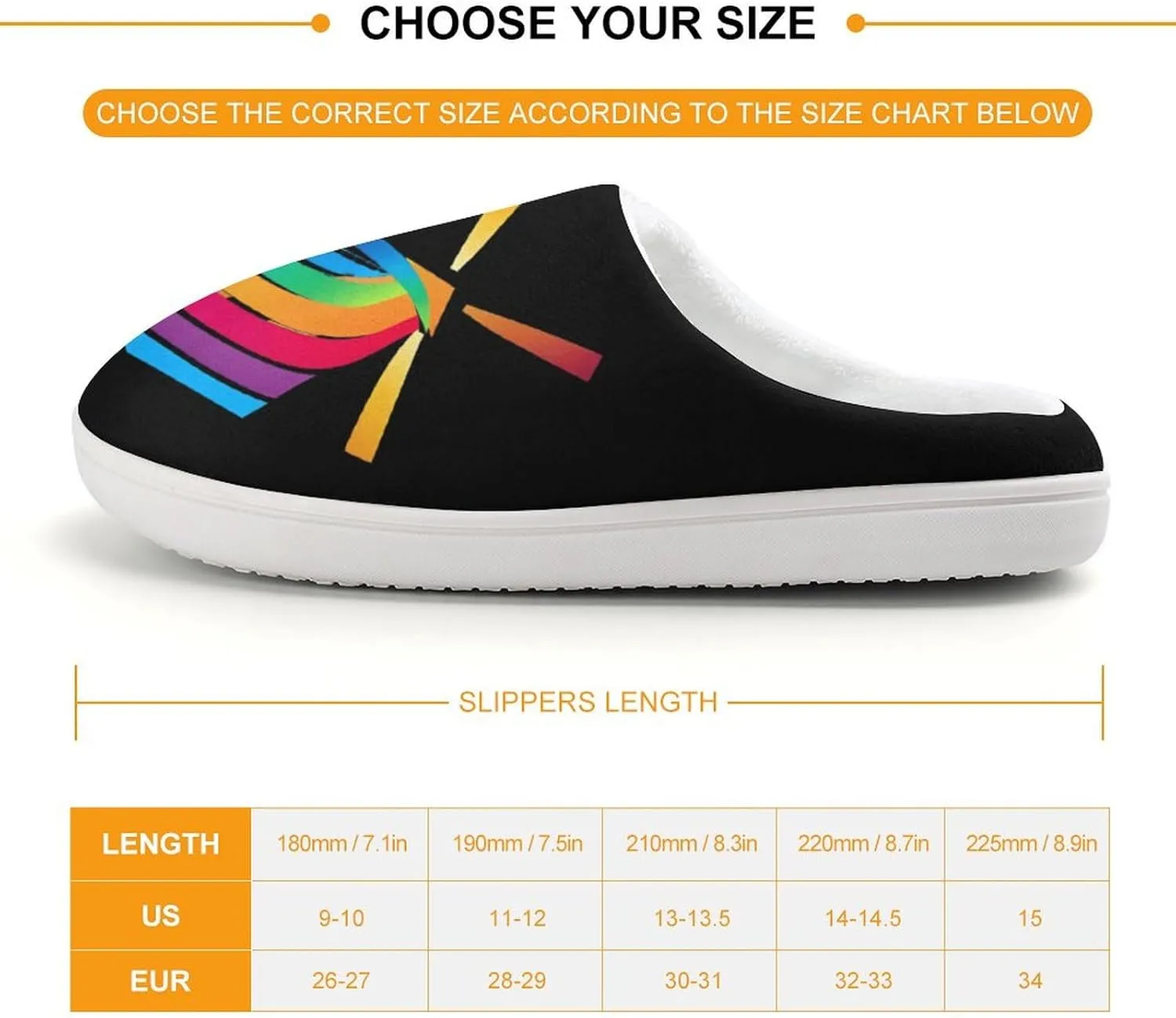 Winds of Change Rainbow Cute Cotton Slippers Anti-slip House Shoes Funny Slipper Indoor Outdoor