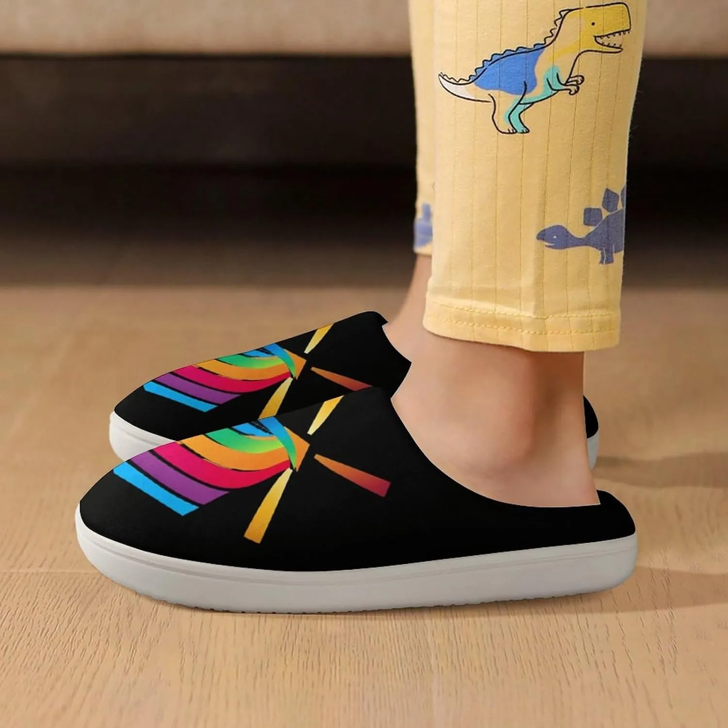 Winds of Change Rainbow Cute Cotton Slippers Anti-slip House Shoes Funny Slipper Indoor Outdoor