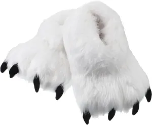 Winter Animal Paw Shoes Funny Fluffy Bear Slippers Plush Bear Shape Claw Non Slip Slippers Unisex Cute Costume House Shoes for Christmas Birthday Party Cosplay, Women 6.5-8.5, Men 6-7