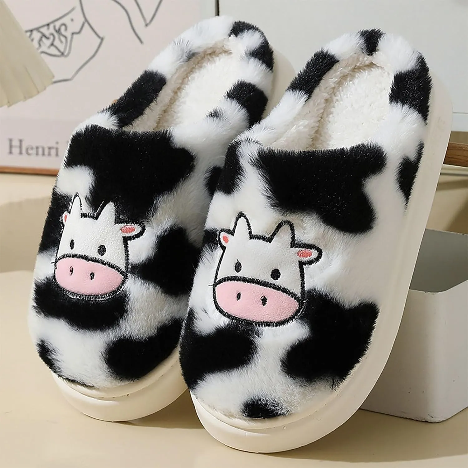 Winter Fuzzy House Slippers Comfort House Slippers Fluffy Plush Halloween Slippers Indoor