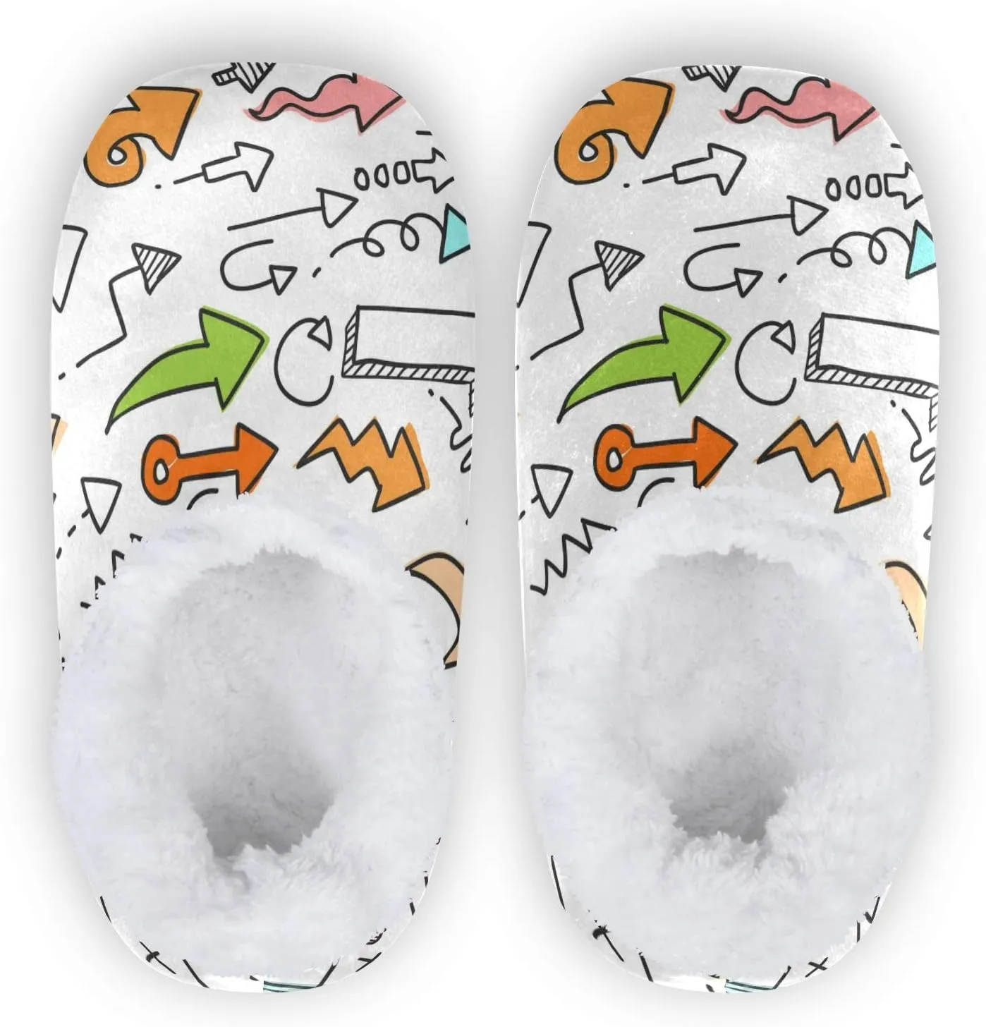 Winter House Slippers for Women/Men with Art Graphic Design Element Cozy Fleece Slippers