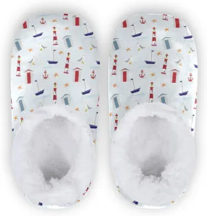 Winter House Slippers for Women/Men with Happy Winter Pug Dog Element Cozy Fleece Slippers
