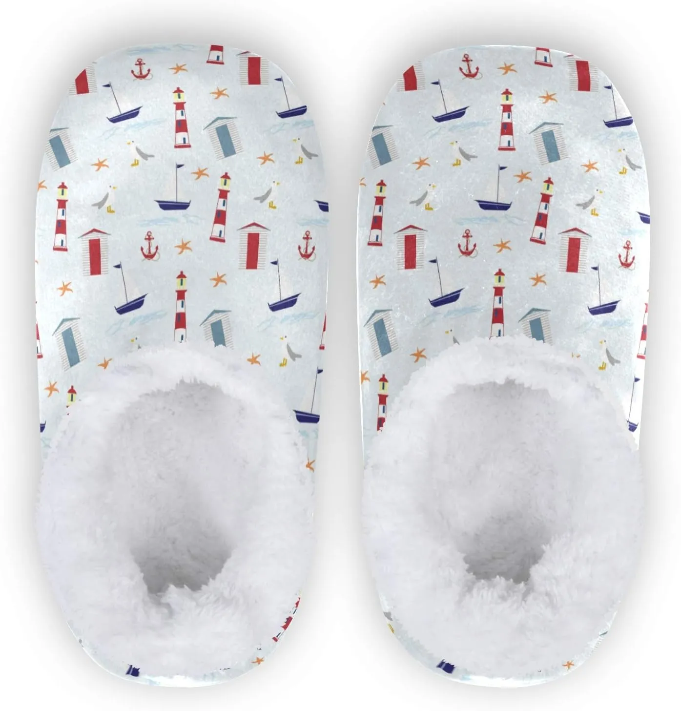 Winter House Slippers for Women/Men with Happy Winter Pug Dog Element Cozy Fleece Slippers