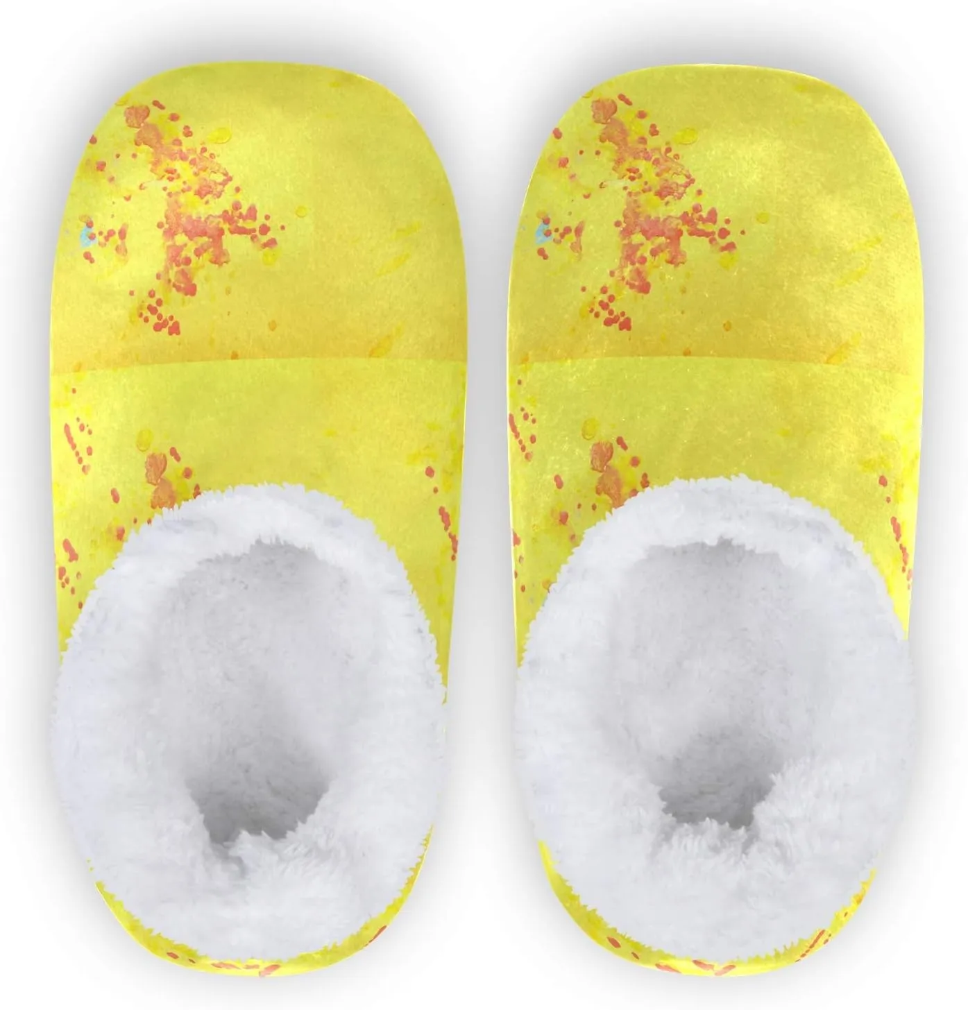 Winter House Slippers for Women/Men with Red And Yellow Autumn Maple Leaves Element Cozy Fleece Slippers
