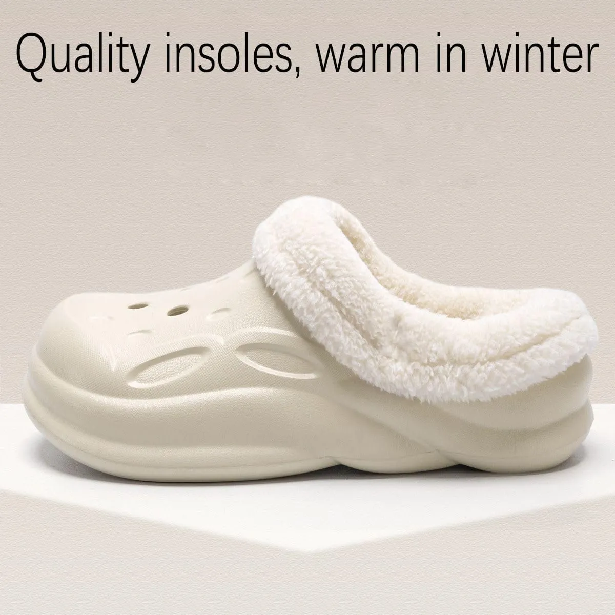 Winter Replacement Fur Insoles, Warm Insoles 2 Pairs, Unisex Home Slippers Insert - Removable, Washable - For Shoes, Boots, Slippers (White, 8.5-9)