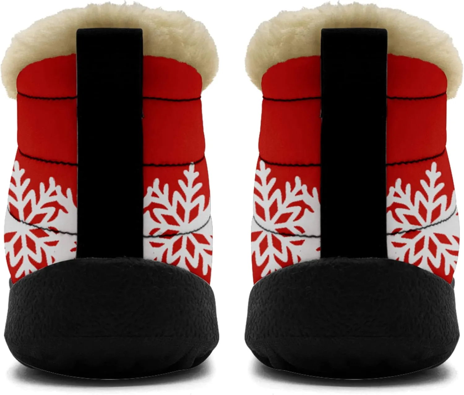 Winter Snow Boots for Christmas, Fur Lined Ankle Boots Slip On Outdoor Custom Booties Comfortable Shoes for Women Xmas Gift