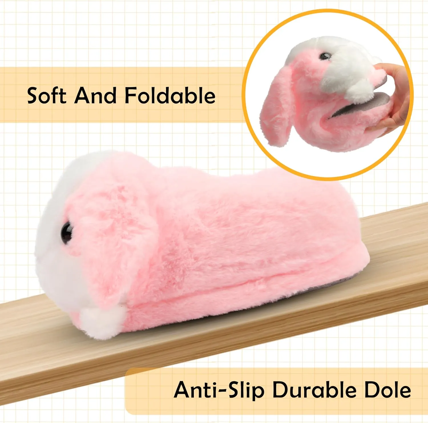 Women Animal Bunny Slippers Cute Plush House Shoes Warm Novelty Cartoon Slippers Gifts for Birthday Christmas