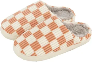 Women Men House Slippers Soft Plaid Scuff Slides Cozy Memory Foam Slipper Slip on Warm Checkered Shoes Indoor Outdoor
