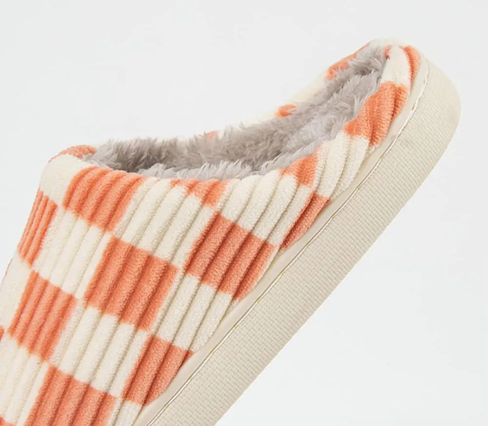 Women Men House Slippers Soft Plaid Scuff Slides Cozy Memory Foam Slipper Slip on Warm Checkered Shoes Indoor Outdoor