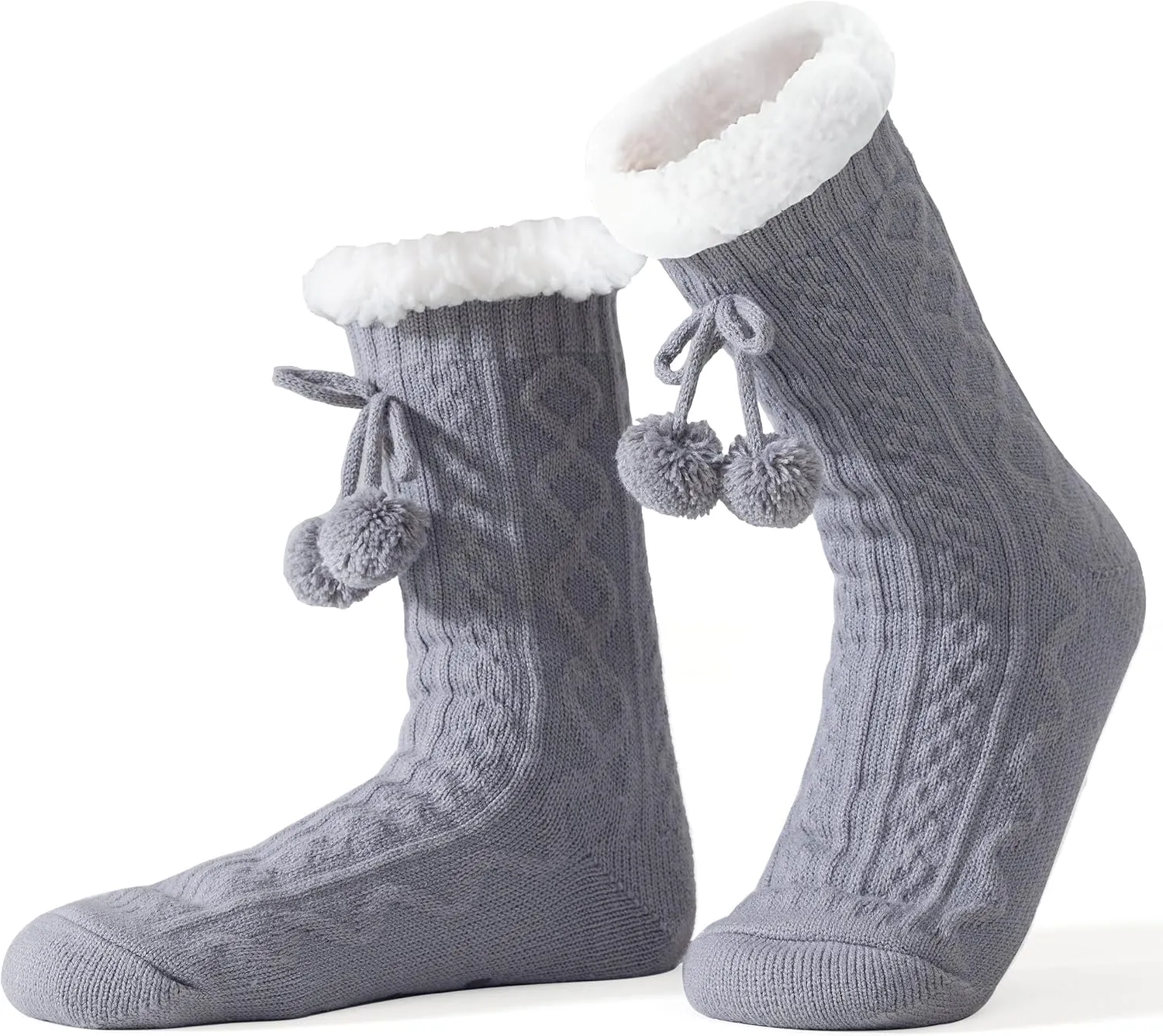 Women Slipper Socks Winter Thick Fleece Lined Warm Thermal Thick Fluffy Comfy Non Slip Home Socks