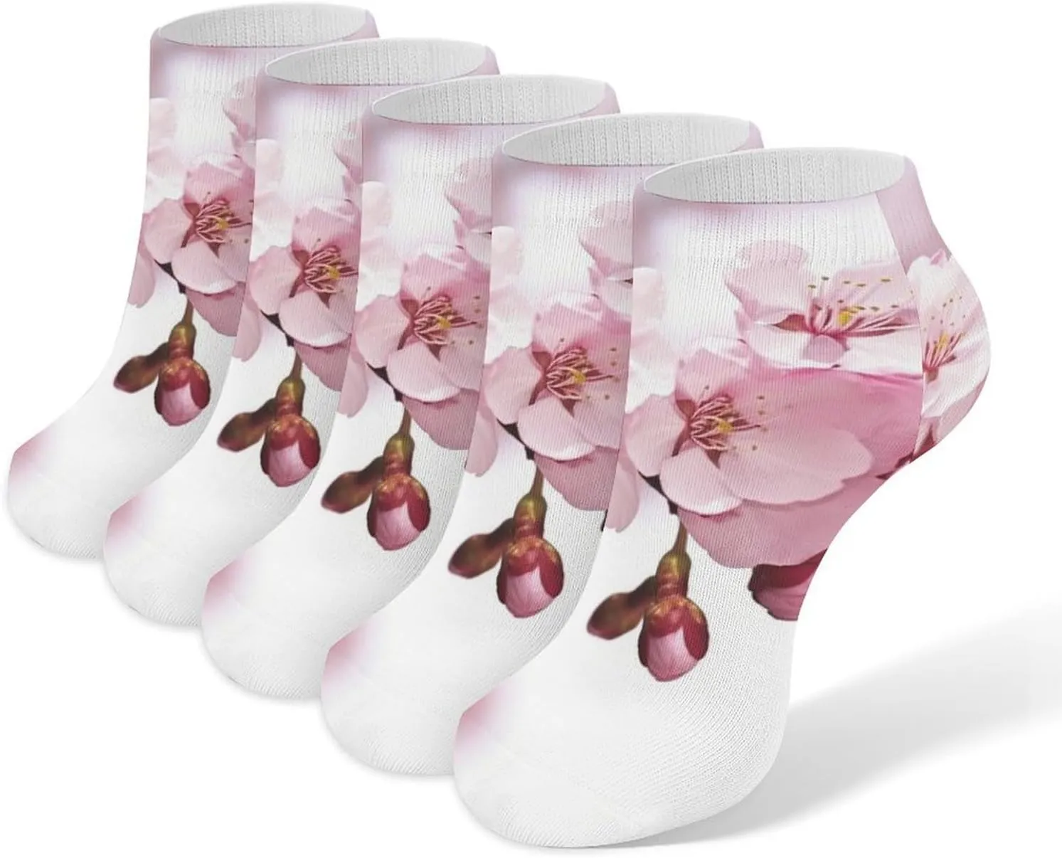 Women Socks Cherry Blossom Printed Christmas Socks Ankle Socks Athletic Socks Slipper Socks No Show Socks