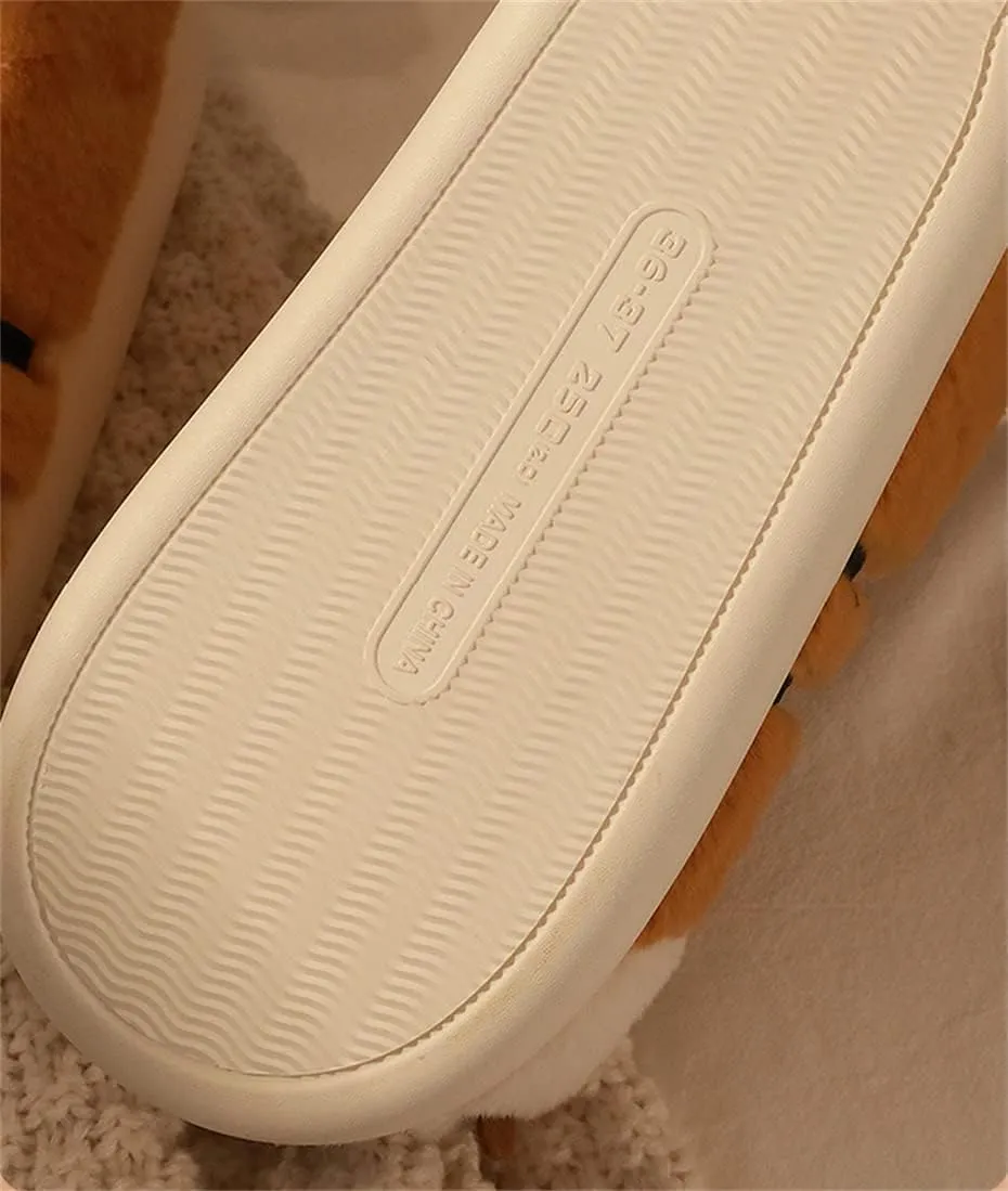 Women's & Men's Warm Plush Tiger Claw Slippers - Adult Cotton Indoor Non-Slip Home Thick Bottom Slippers for Winter Warmth