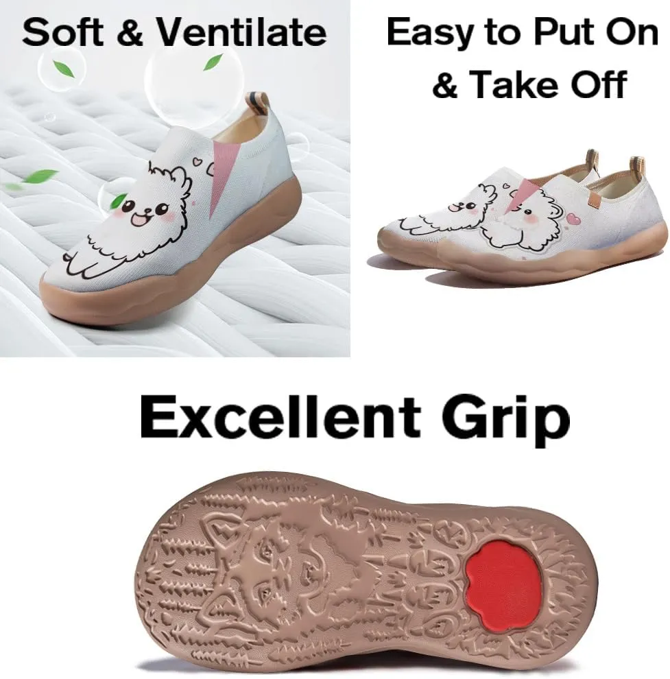 Women's Artistic Painted Travel Shoes Slip-On Casual Leather Loafers Lightweight and Comfortable Animal Style Sneakers