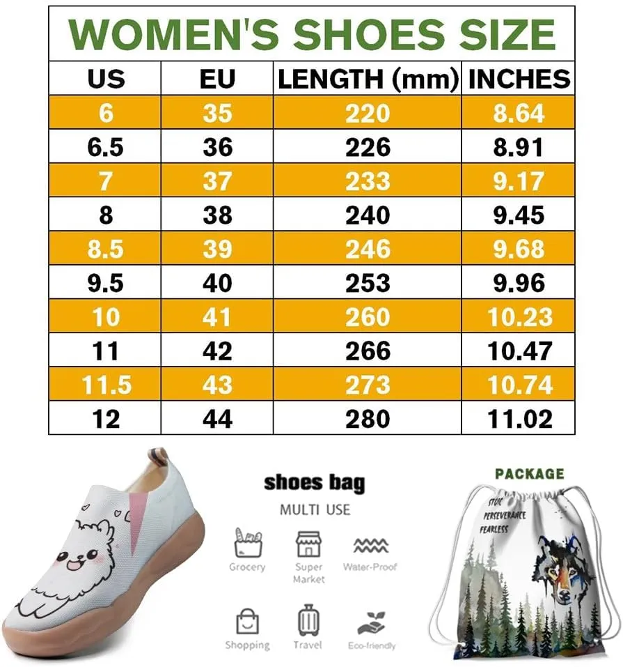 Women's Artistic Painted Travel Shoes Slip-On Casual Leather Loafers Lightweight and Comfortable Animal Style Sneakers
