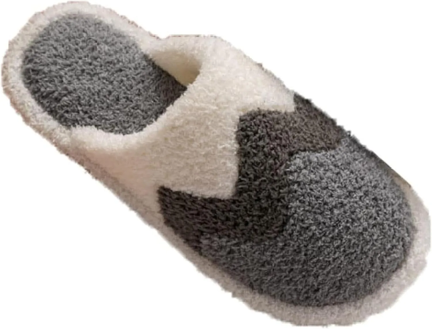 Women's Bedroom Slippers Stripe Wave Memory Foam House Shoes Plush Lining Fur Slippers Funny Faux Fur Relax