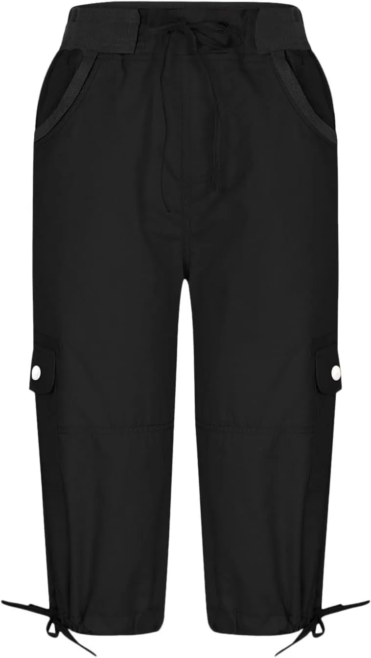 Women's Cargo Shorts Summer 2025 Dressy Capris Casual Elastic Casual Hiking Cargo Shorts Trendy Outdoor Outfits