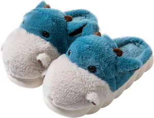 Womens Cute shoes hippo slippers Animal Slippers Novelty Cozy Fuzzy Slippers Soft Plush Winter Warm House Shoes cotton slippers