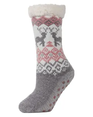 Women's Dear Deer Plush-Lined Slipper Socks