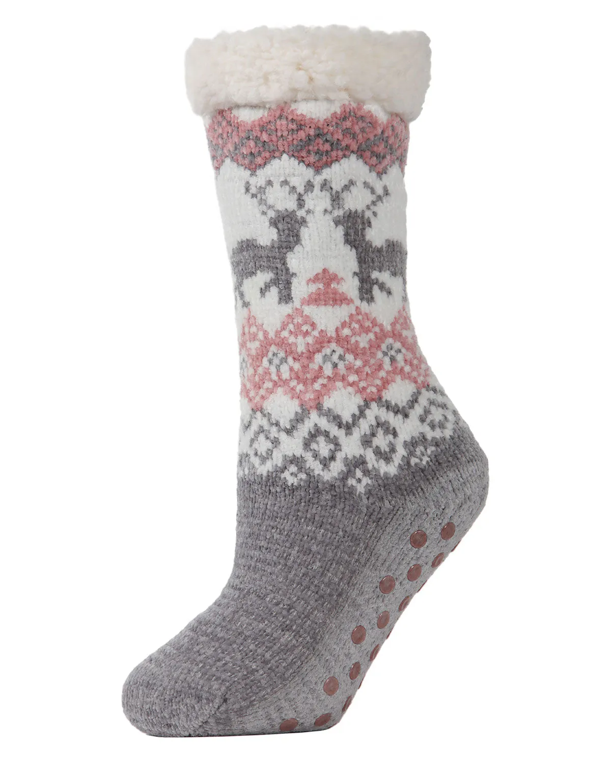 Women's Dear Deer Plush-Lined Slipper Socks