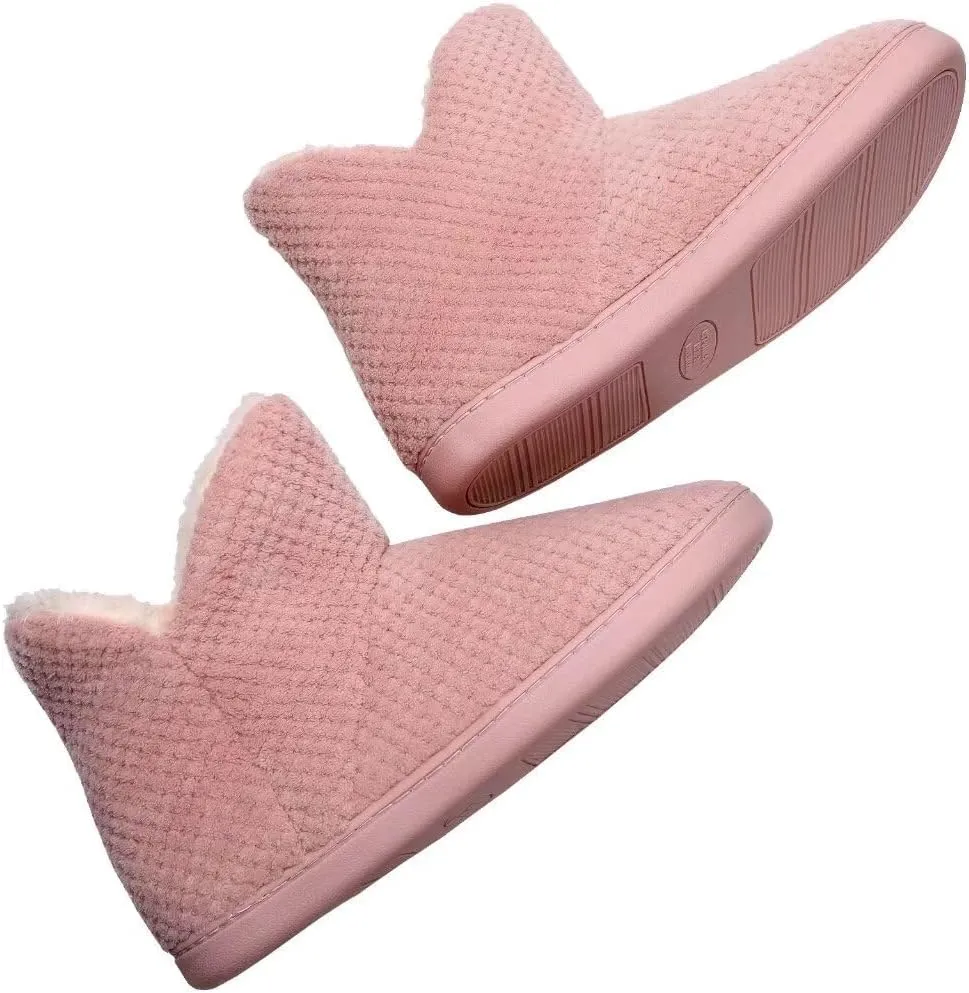 Women's furry Bootie Slippers Comfy Warm House Slippers with Plush Faux Fur Lining Outdoor Indoor