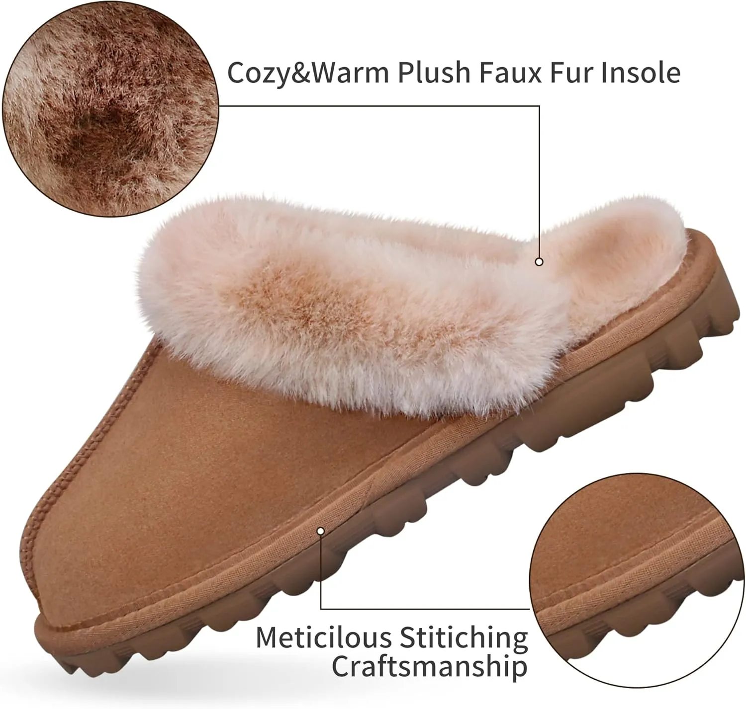 Women's Fuzzy Autumn Winter Plush Purple Solid Faux Fur Slippers