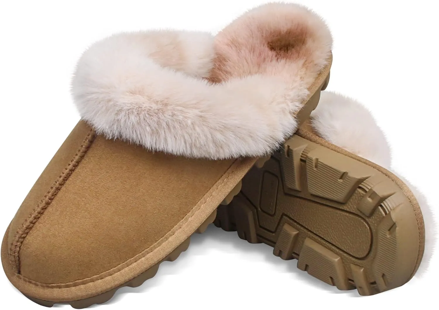 Women's Fuzzy Autumn Winter Plush Purple Solid Faux Fur Slippers