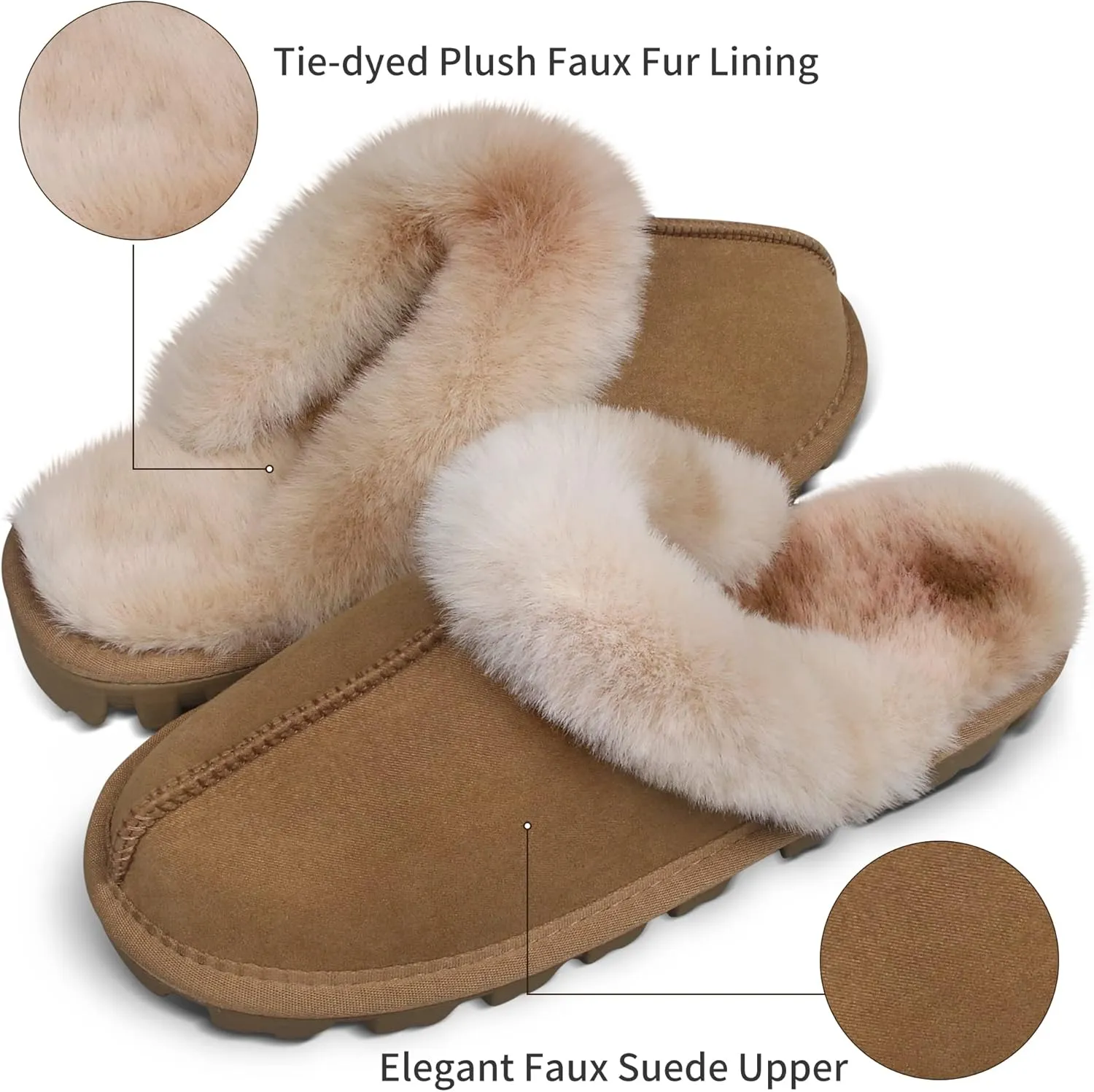 Women's Fuzzy Autumn Winter Plush Purple Solid Faux Fur Slippers