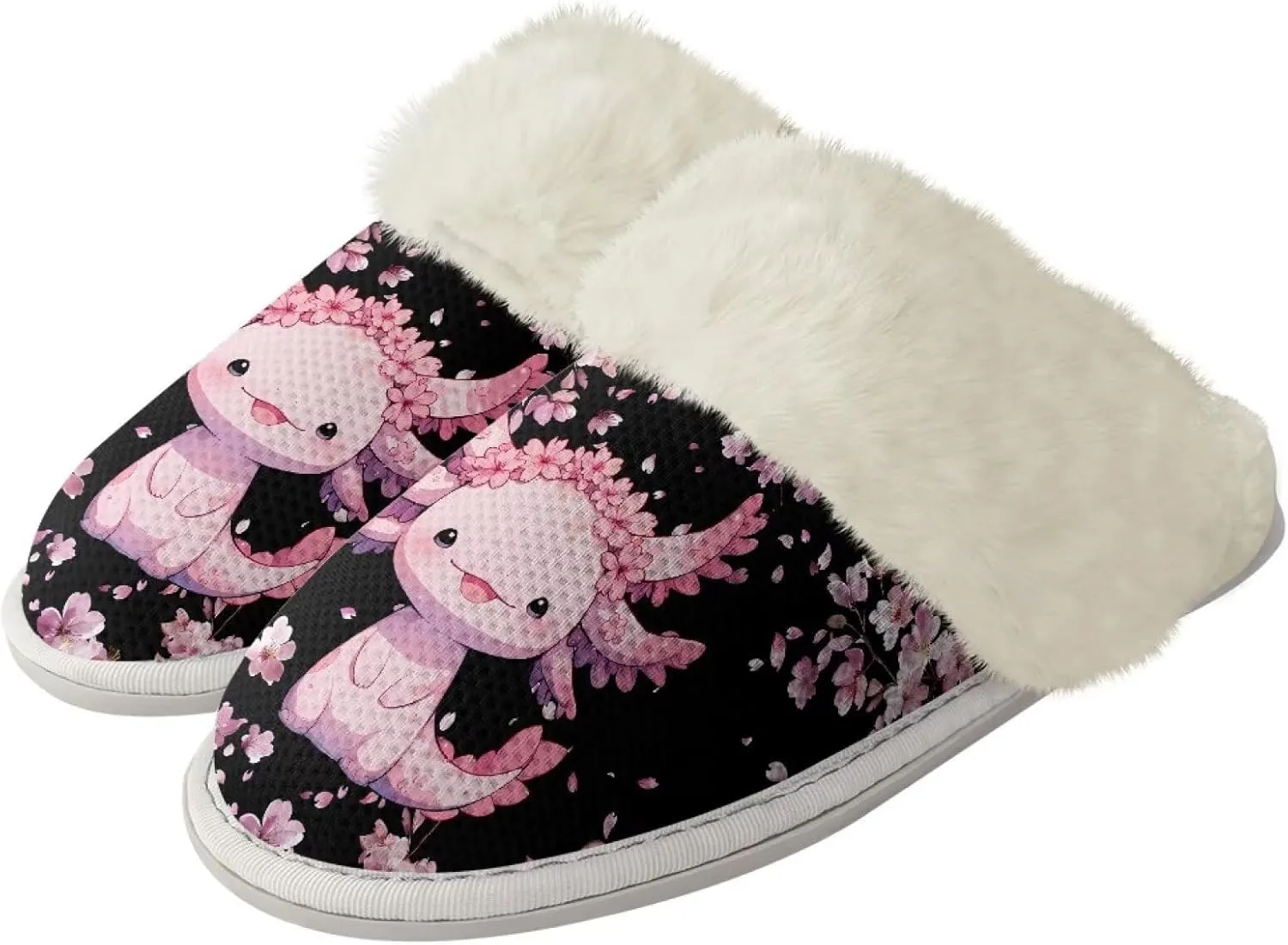 Women's Fuzzy Memory Foam Slippers Fully Fur Lined bedroom House Slippers Closed Toe Plush Warm Slip-on Indoor Shoes