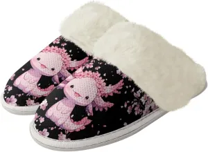 Women's Fuzzy Memory Foam Slippers Fully Fur Lined bedroom House Slippers Closed Toe Plush Warm Slip-on Indoor Shoes