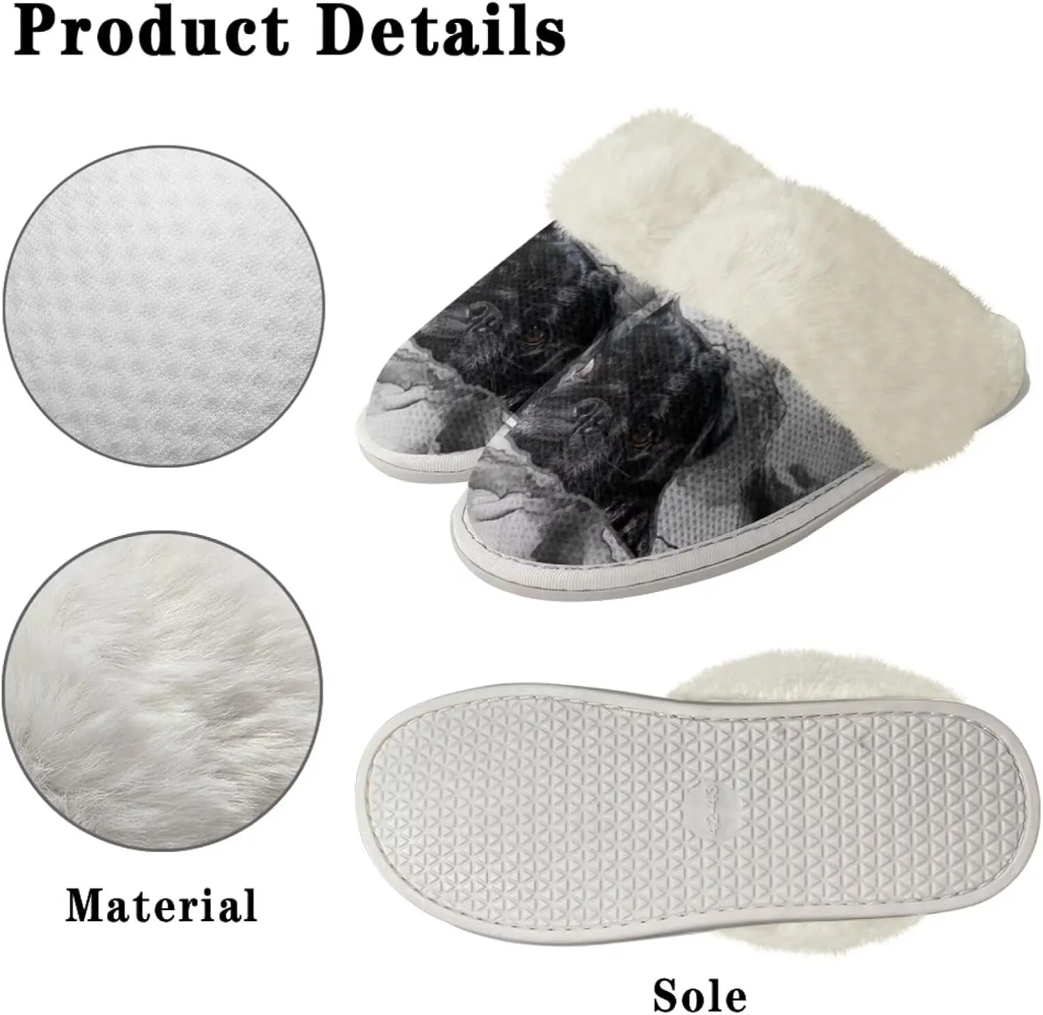 Women's Fuzzy Memory Foam Slippers Fully Fur Lined bedroom House Slippers Closed Toe Plush Warm Slip-on Indoor Shoes