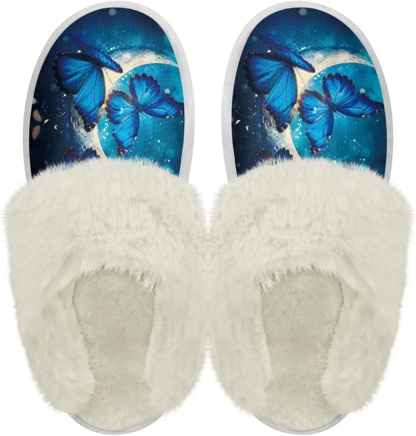 Women's Fuzzy Memory Foam Slippers Fully Fur Lined bedroom House Slippers Closed Toe Plush Warm Slip-on Indoor Shoes