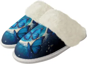 Women's Fuzzy Memory Foam Slippers Fully Fur Lined bedroom House Slippers Closed Toe Plush Warm Slip-on Indoor Shoes