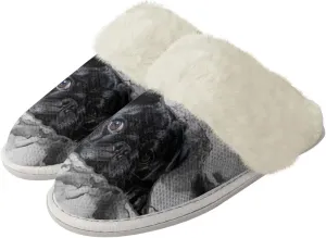 Women's Fuzzy Memory Foam Slippers Fully Fur Lined bedroom House Slippers Closed Toe Plush Warm Slip-on Indoor Shoes