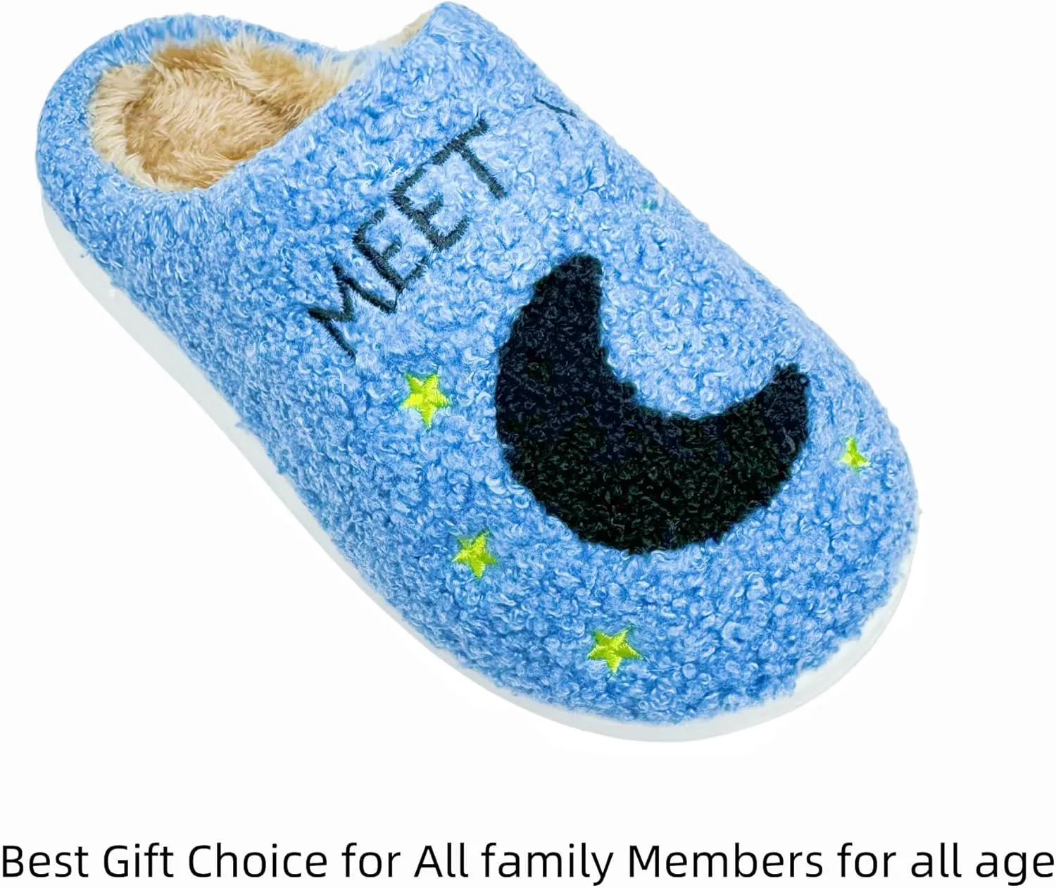Women's Fuzzy Slipper Men's Smile Face Slippers Girls Indoor Bedroom Slipper Boys Fluffy Winter House Shoes Non-slip Home Shoes