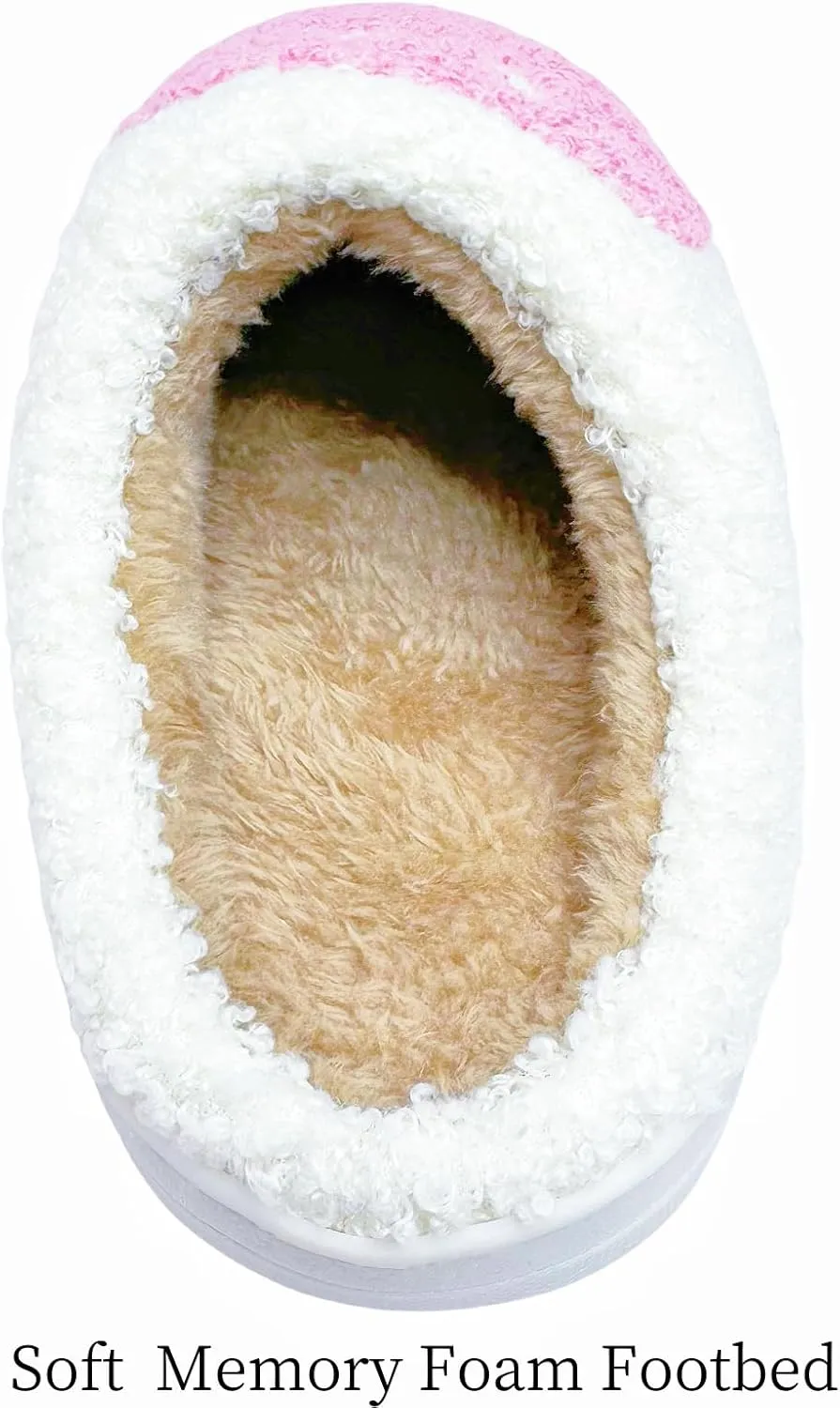 Women's Fuzzy Slipper Men's Smile Face Slippers Girls Indoor Bedroom Slipper Boys Fluffy Winter House Shoes Non-slip Home Shoes