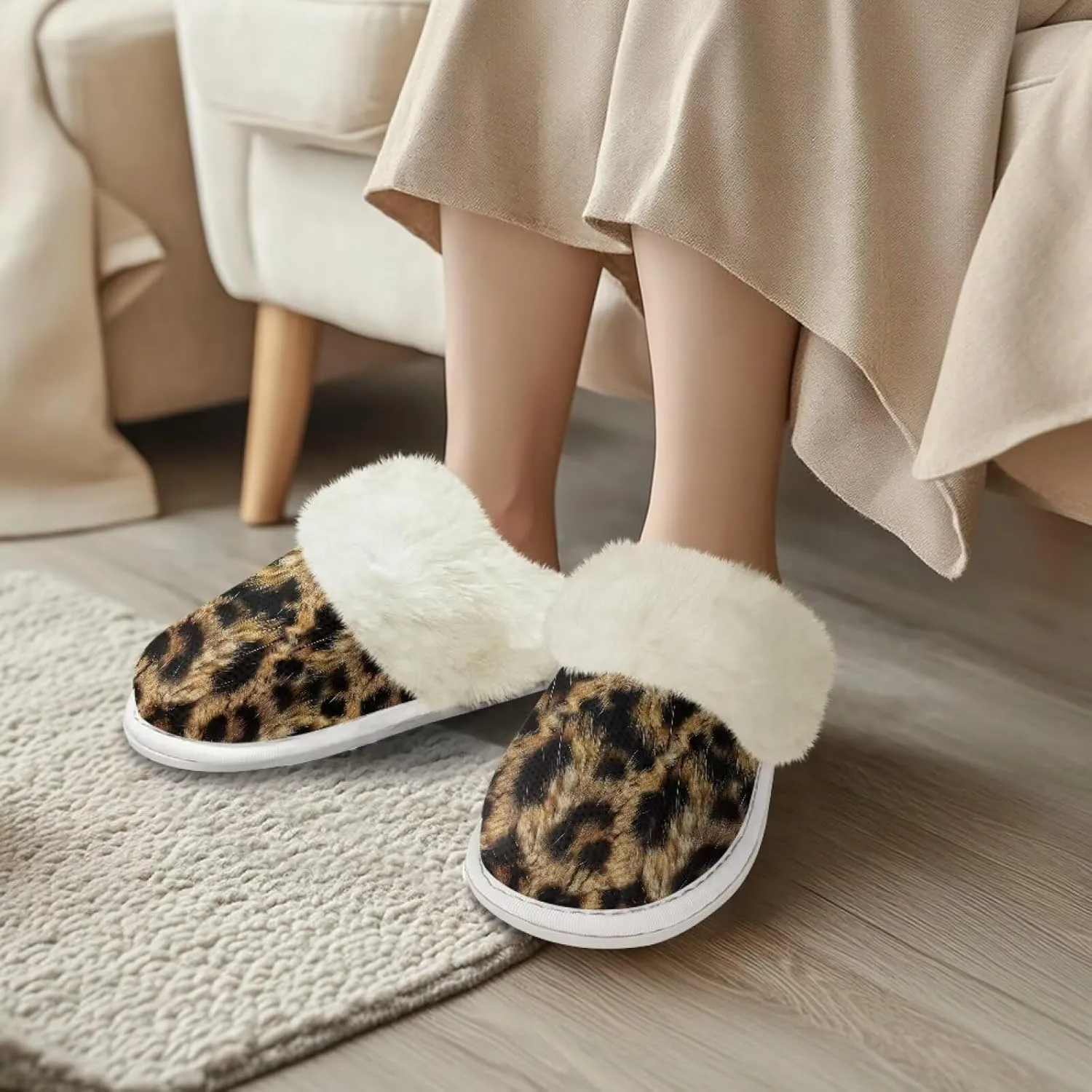 Women's Fuzzy Slippers Fluffy Winter Warm House Shoes Comfort Non Slip Soft Plush Slippers Indoor and Outdoor US 5-10