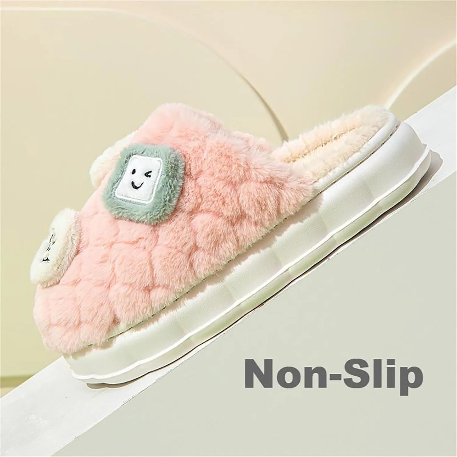 Womens Fuzzy Warm Slipper, Girls Cute Anti-Skid Foam Comfy Cozy Plush House Slippers for Indoor Outdoor